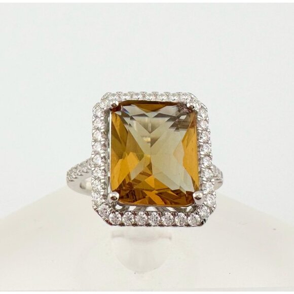 Elegant Emerald Cut Lab Created Sultanite Ring - Beautiful Detailing!  Size 6 - Picture 1 of 16